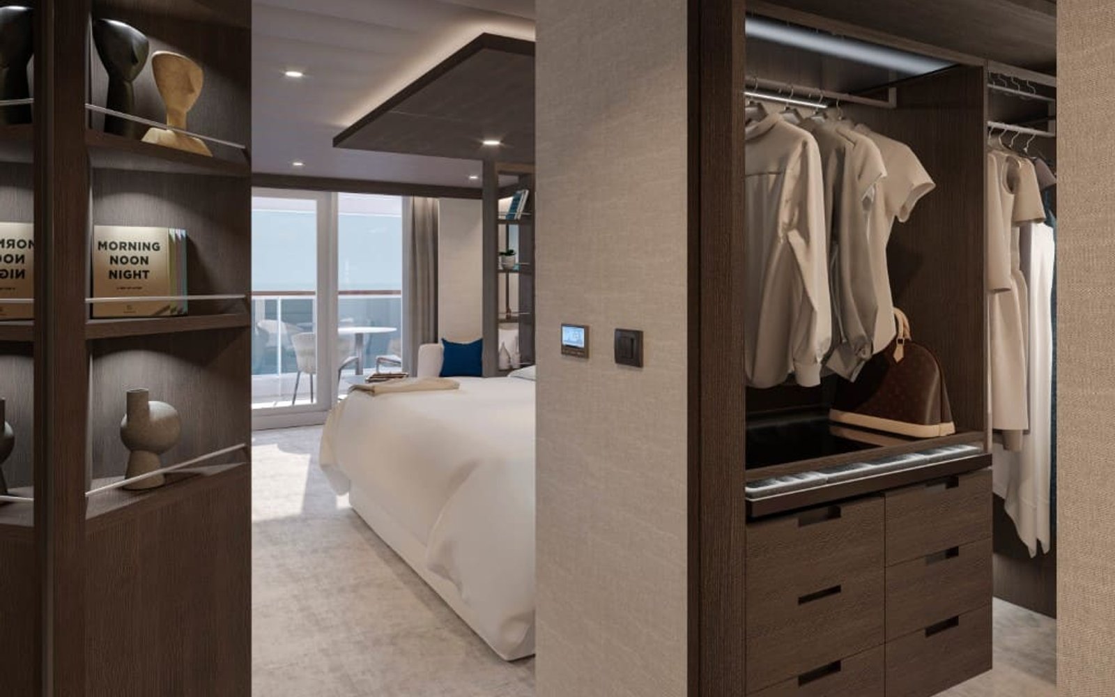 Интерьер Grand Terrace Suite — ванна и гардеробная на лайнере Explora